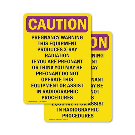 Signmission Radiation & Laser Sign, 24 in H x 18 in W, Aluminum, Rectangle OS-2PACK-CR-A-1824-V-10249